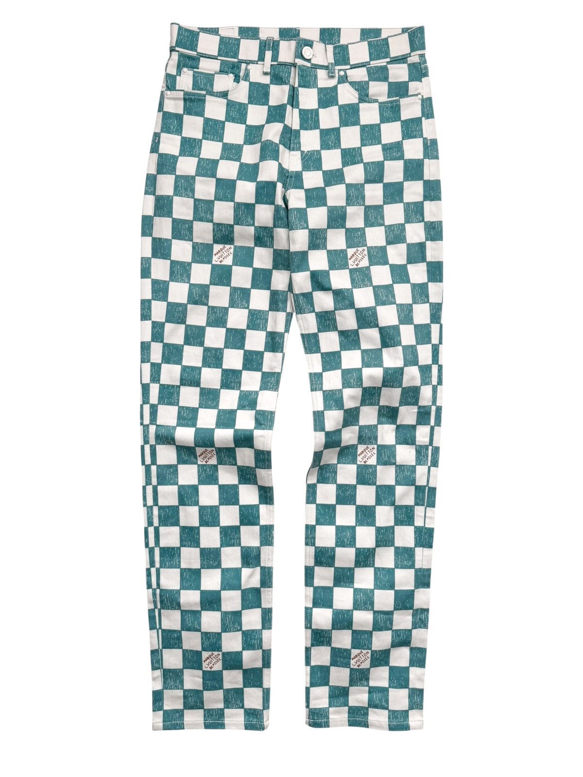 Louis Vuitton LV Checkerboard Scribble Damier Denim Jeans Size US 30 / EU 46 - 1 Thumbnail