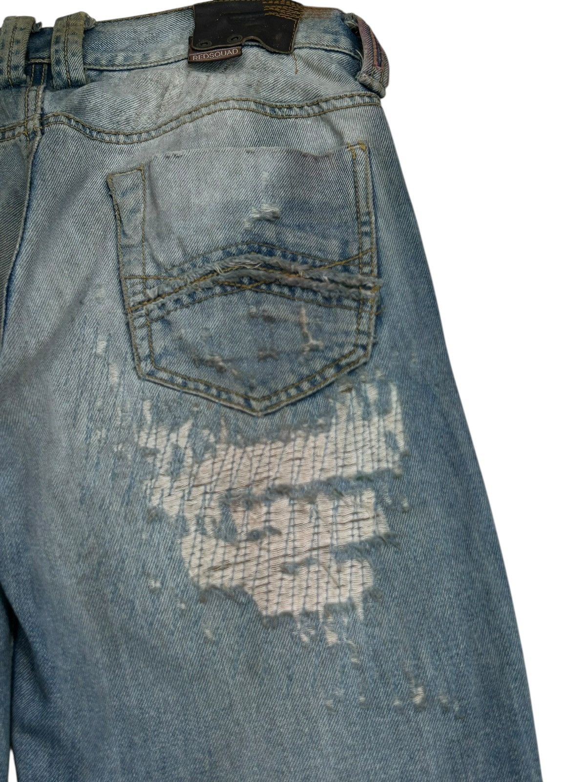Le Grande Bleu (L.G.B.) Vintage Flare Redsquad Denim Uruboro Stitch Distressed Dirty Size US 30 / EU 46 - 14 Thumbnail
