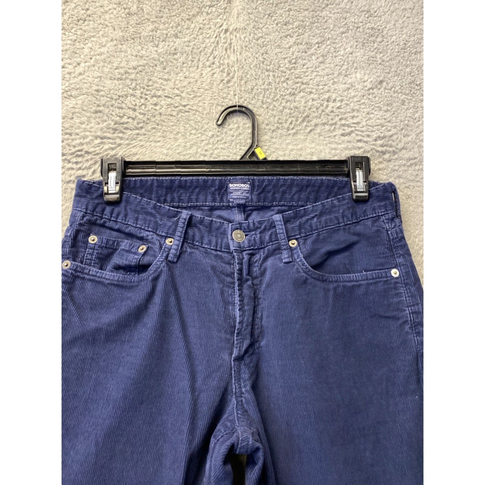 Bonobos Bonobos Corduroy Pants Men’s 31x32 Navy Straight Casual 5-Pocket Mens Size US 31 - 2 Thumbnail