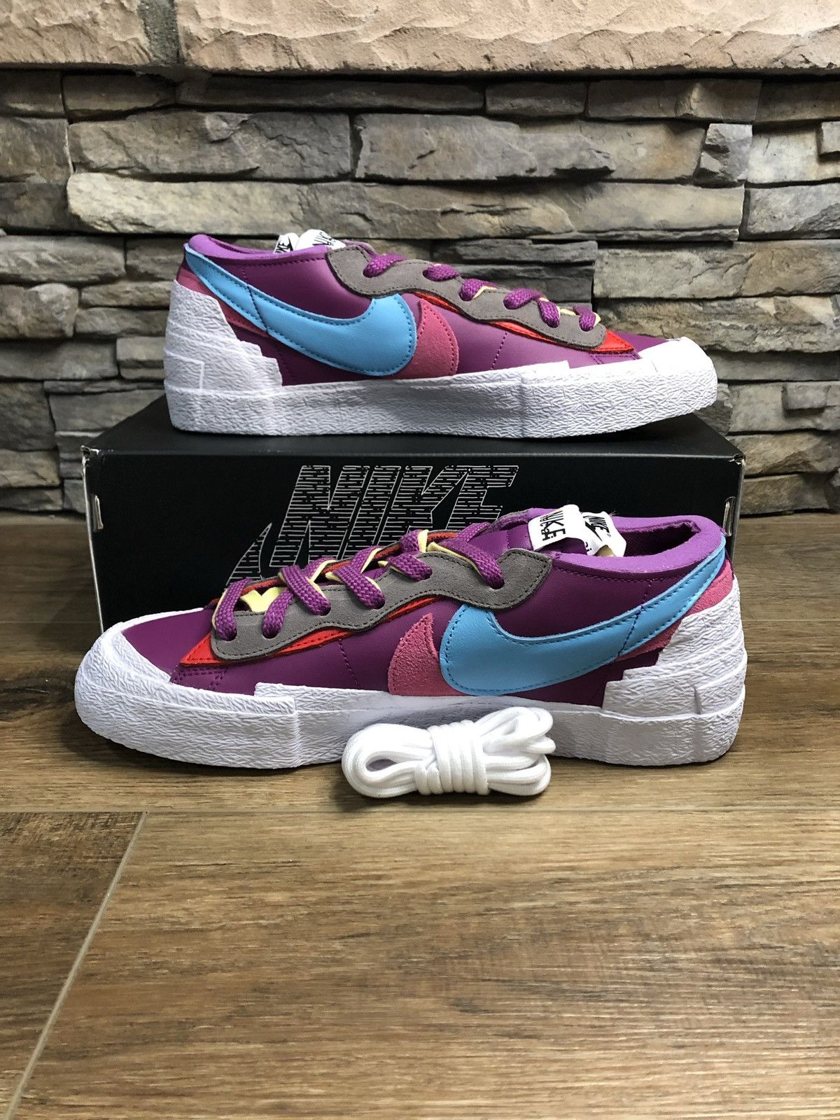 Kaws × Nike × Sacai Nike x Sacai x Kaws Blazer Low ‘Purple’ Size 10 Men’s Size US 10 / EU 43 - 2 Thumbnail