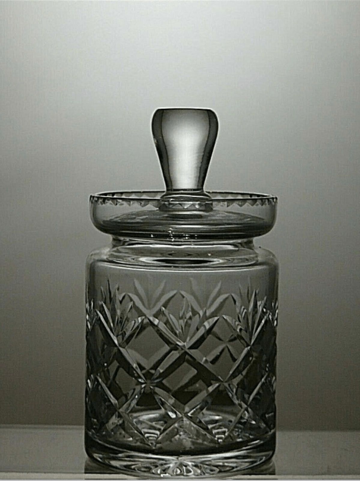 The Unbranded Brand Cut Crystal Small Jam Honey Serving Jar With Lid 4 3/4" Size ONE SIZE - 1 Thumbnail