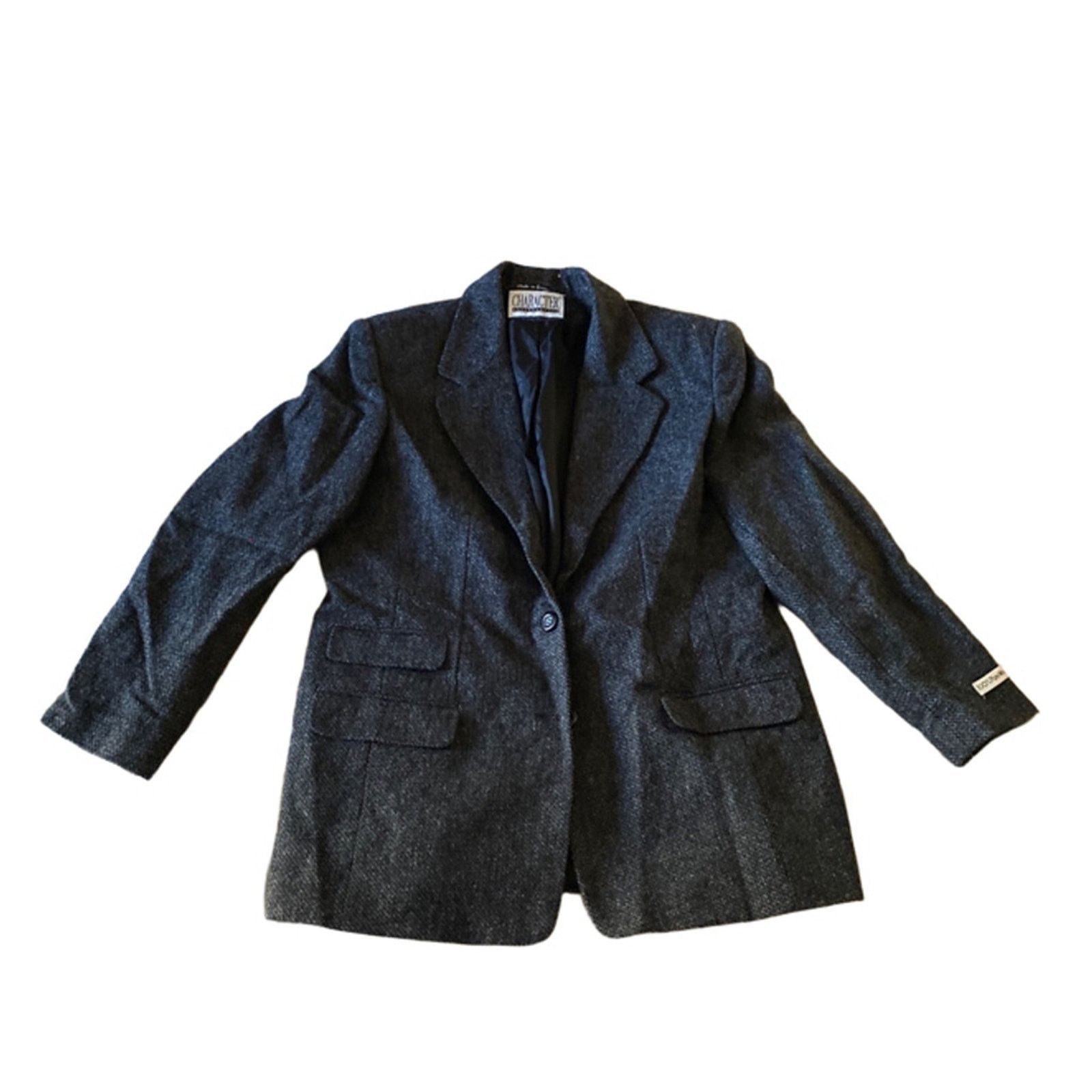 Other Vintage 100% Pure Wool Tweed Blazer Gray Character 16 Size XXL / US 16-18 / IT 52-54 - 2 Thumbnail