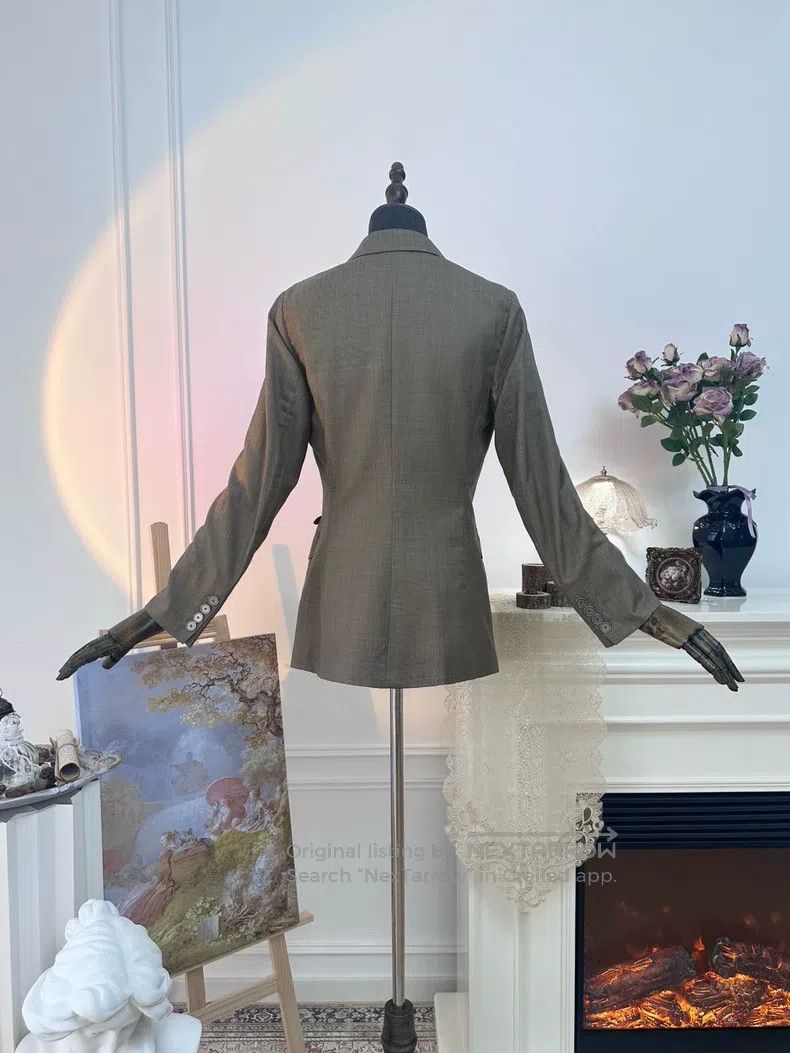 Hermes Hermes Wool and Silk Blended Patchwork Blazer Jacket, Oliv Size M / US 6-8 / IT 42-44 - 2 Thumbnail