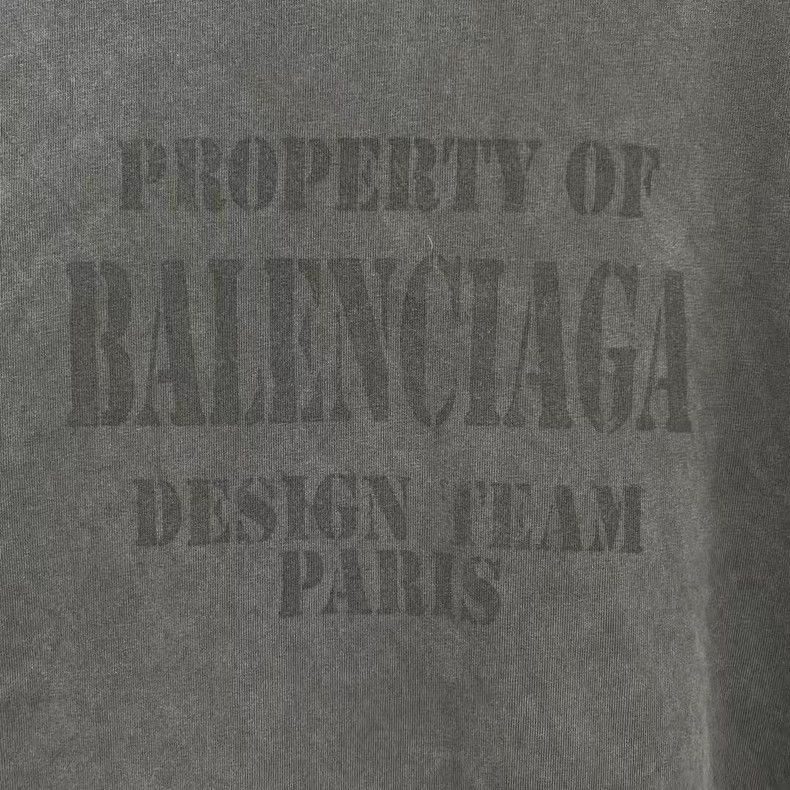 Balenciaga Balenciaga Washed Grey Old Slogan Short Sleeve Size US M / EU 48-50 / 2 - 5 Thumbnail