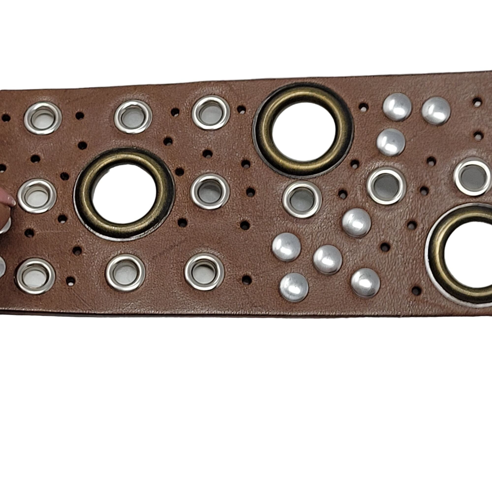 Designer Antoniazzi Firenze Artesian Leather Belt XL Brown Silver Bro Size ONE SIZE - 1 Thumbnail