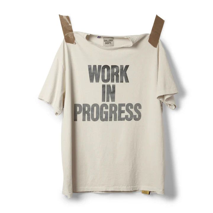image of New Gallery Dept. Work In Progress Tee T-Shirt Tee in Archival White, Men's (Size Large)