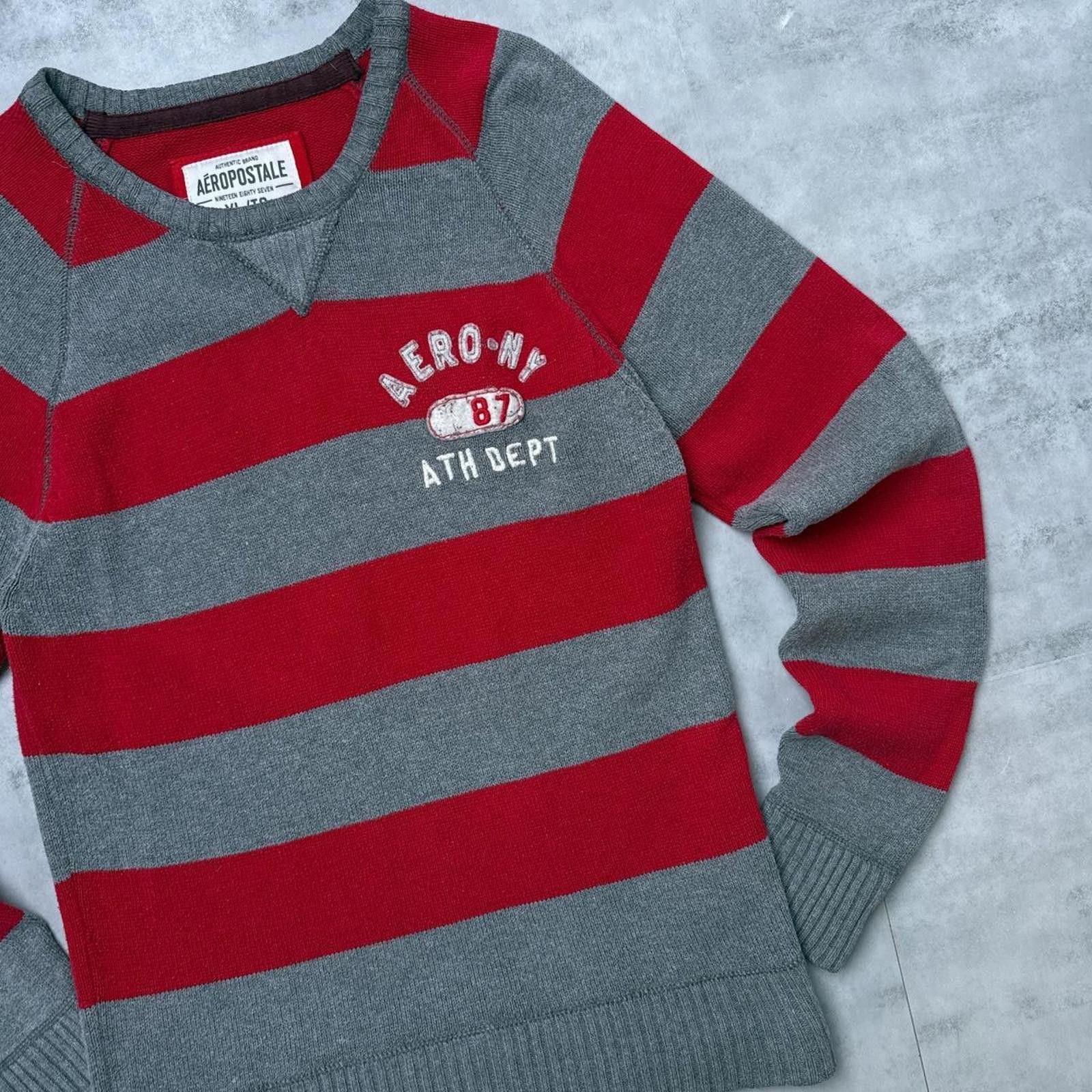 Aeropostale Y2K Aeropostale Red Striped 00s Long Sleeve Sweatshirt Size US XL / EU 56 / 4 - 2 Thumbnail