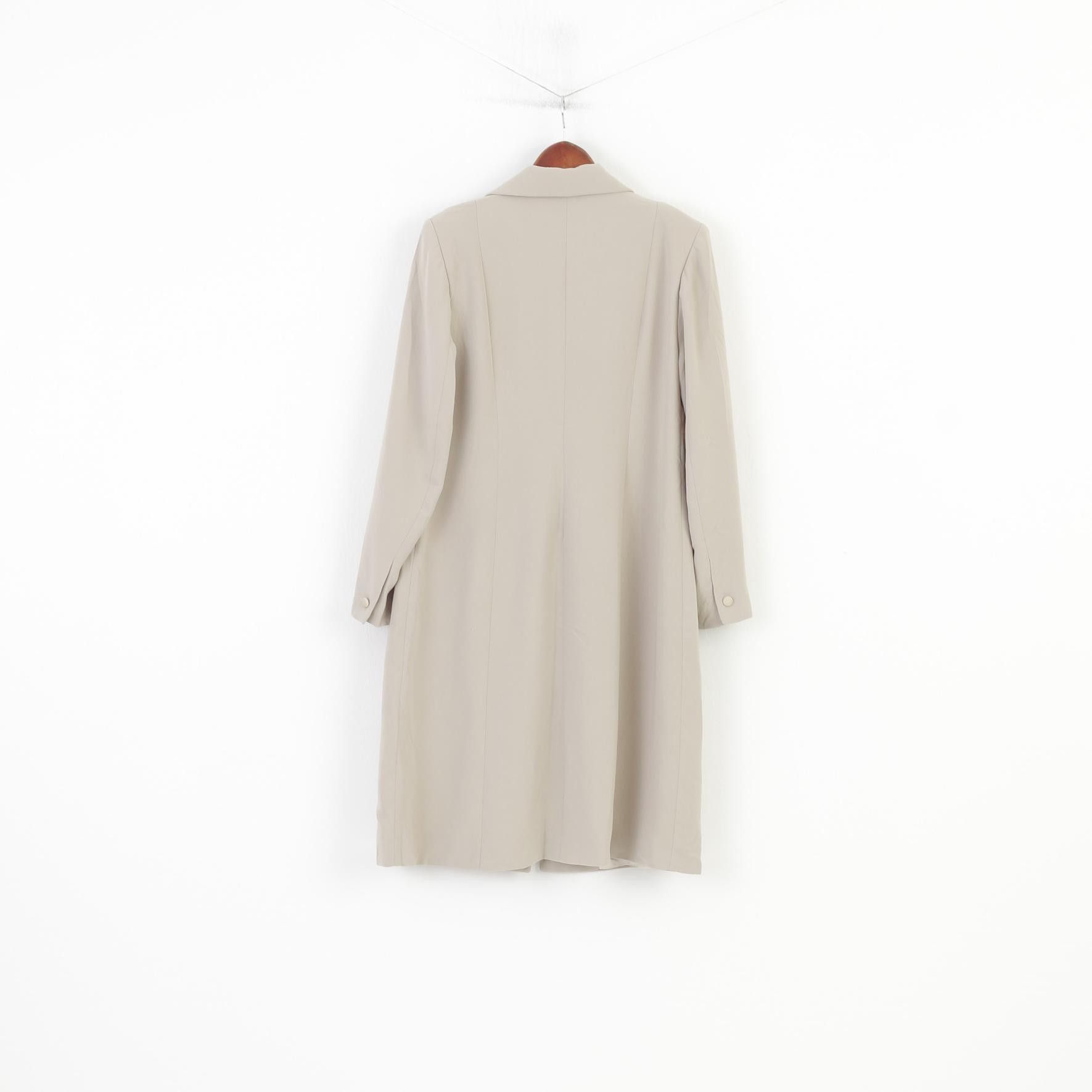 Vintage Doganer Women 44 L Coat Single Breasted Beige Shoulder 0786 Size L / US 10 / IT 46 - 6 Thumbnail