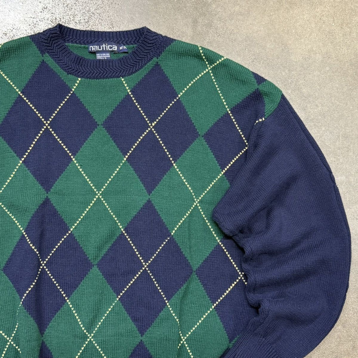 Nautica Vintage Nautica Argyle Knit Sweater 90s Preppy Classic Size US M / EU 48-50 / 2 - 1 Thumbnail