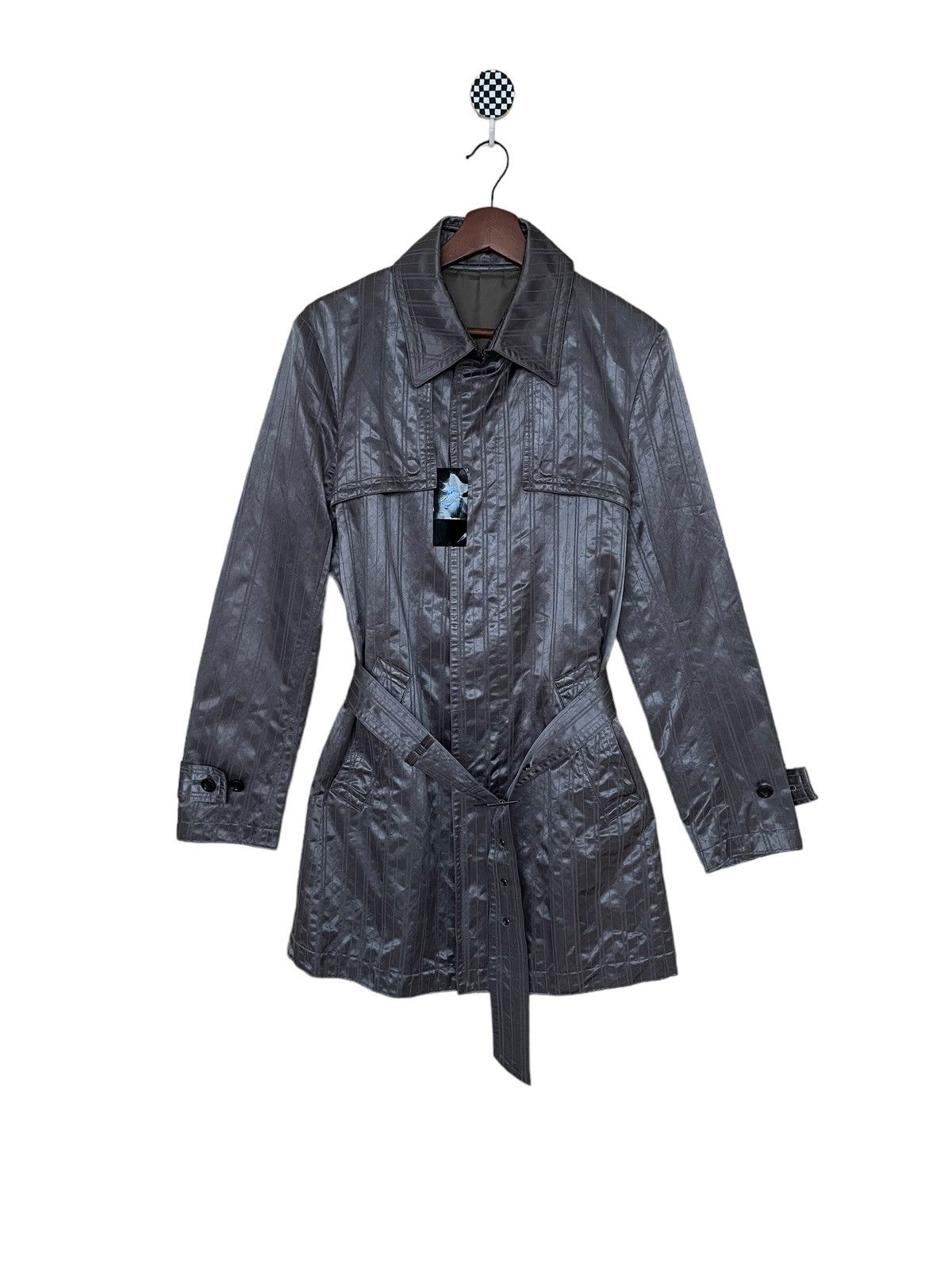 Tornado Mart Vintage Brand Tornado Mart Metallic Trench Coat 2000s Size US L / EU 52-54 / 3 - 3 Thumbnail