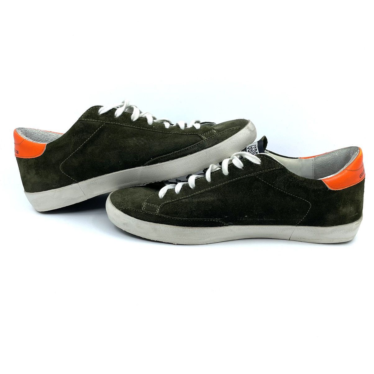 Designer Distressed Golden Goose Superstar Olive Suede Sneakers Size US 10 / EU 43 - 11 Thumbnail