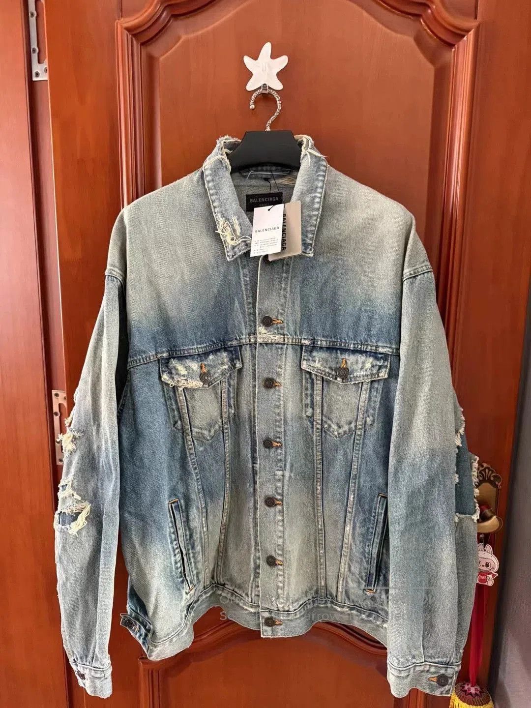 Balenciaga Balenciaga Distressed Denim Jacket. Size US S / EU 44-46 / 1 - 1 Thumbnail