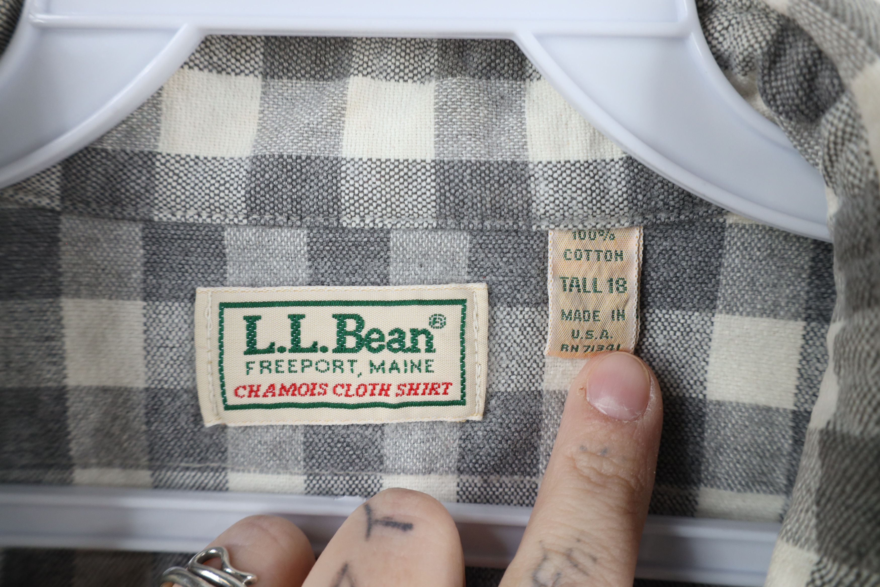 L.L. Bean × Vintage Vintage 90s LL Bean Chamois Cloth Button Shirt Plaid USA Size US L / EU 52-54 / 3 - 9 Thumbnail