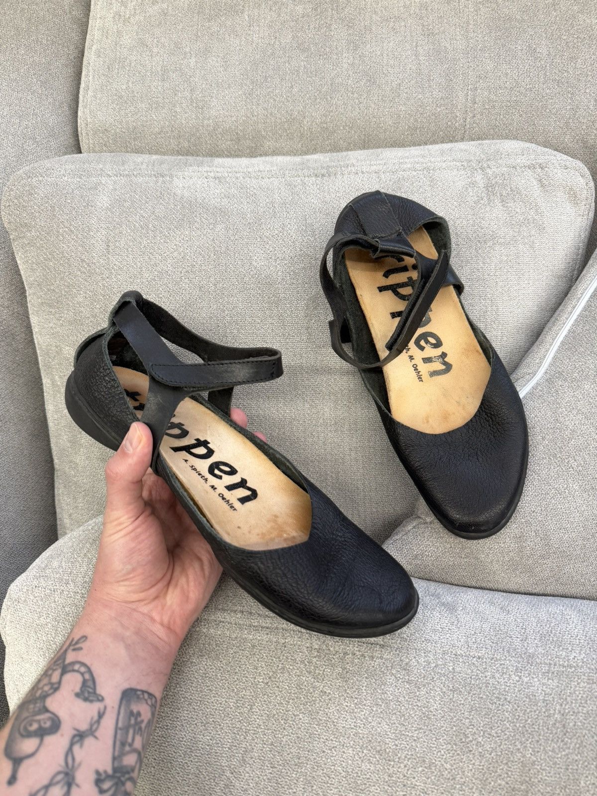 Trippen Rare Trippen Mary Jane Avant Garde Leather Flat Ballet Shoes Size US 10 / IT 40 - 1 Thumbnail