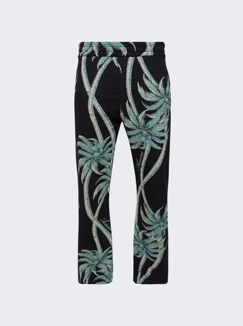 Amiri o1mle0326 Palm Tapestry Flare Pants in Black Size US 40 / EU 56 - 1 Thumbnail