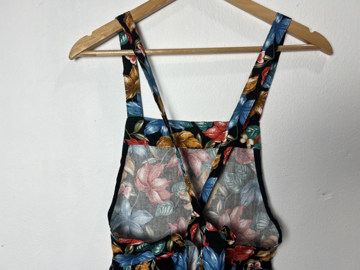 Japanese Brand Vintage Hanae Mori Floral Print Apron Dress Size ONE SIZE - 5 Thumbnail