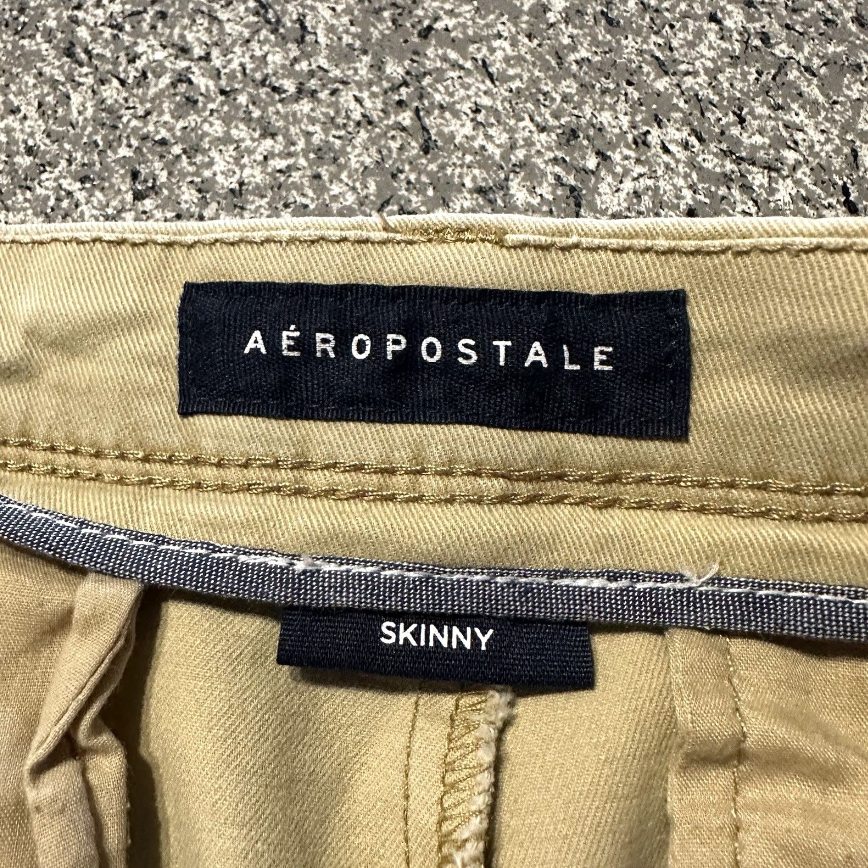 Vintage Aéropostale Pants Mens 28x30 Skinny Chino Beige - Pant, Slim, Regular, 100% Cotton, Flat Front, Pockets, Solid Pattern, 28 in, Beige, Men Size US 28 / EU 44 - 6 Thumbnail