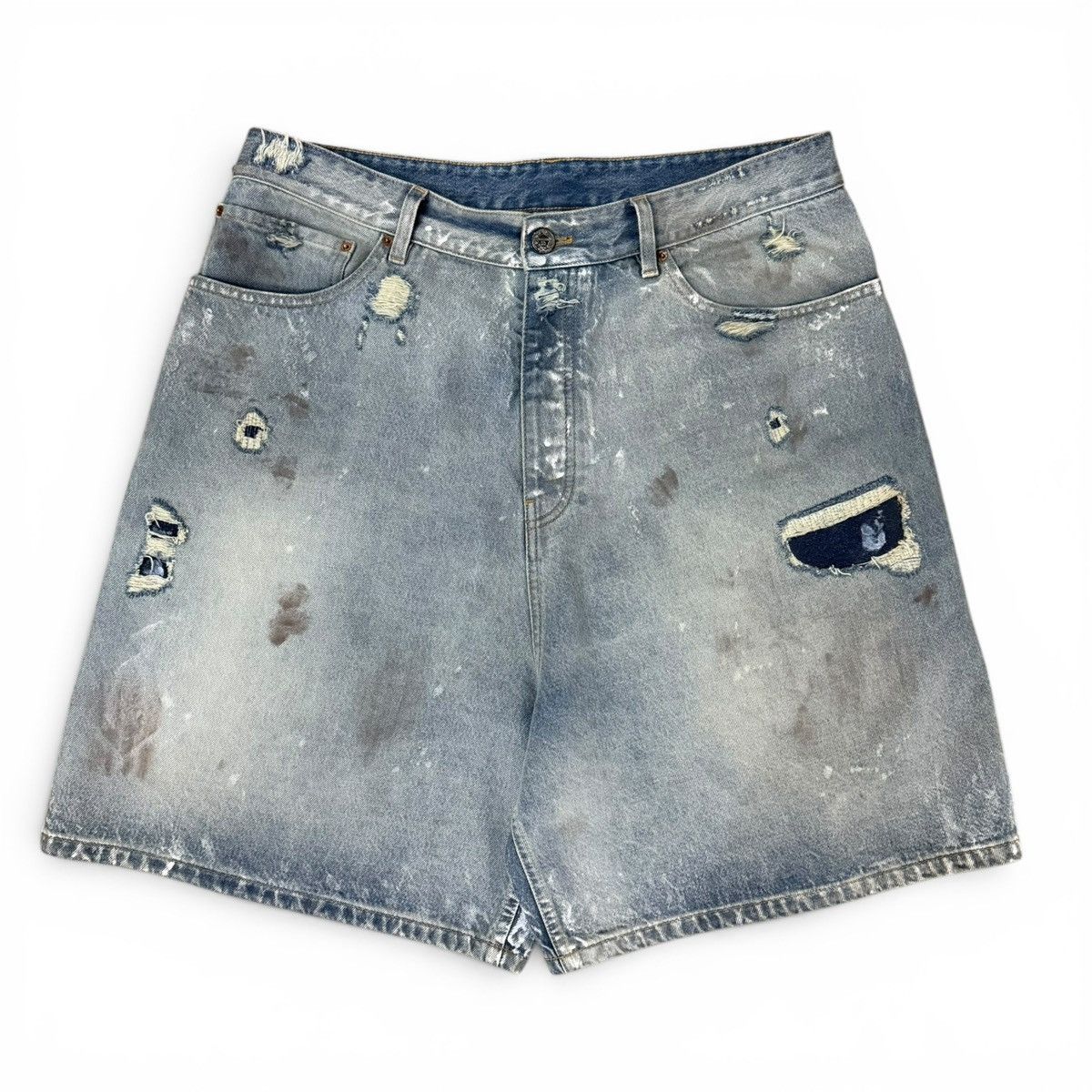 Vetements Vetements Trashed Denim Shorts Blue Size US 36 / EU 52 - 1 Thumbnail