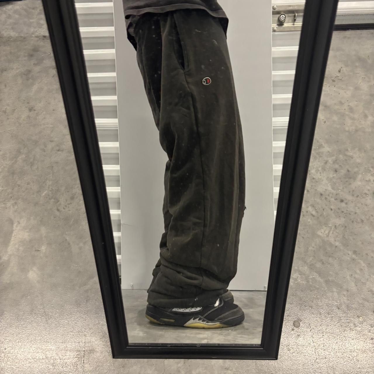 Japanese Brand × Vintage Crazy Vintage Y2K/2000s Baggy Faded Black Skater Sweatpants! Size US 34 / EU 50 - 2 Thumbnail