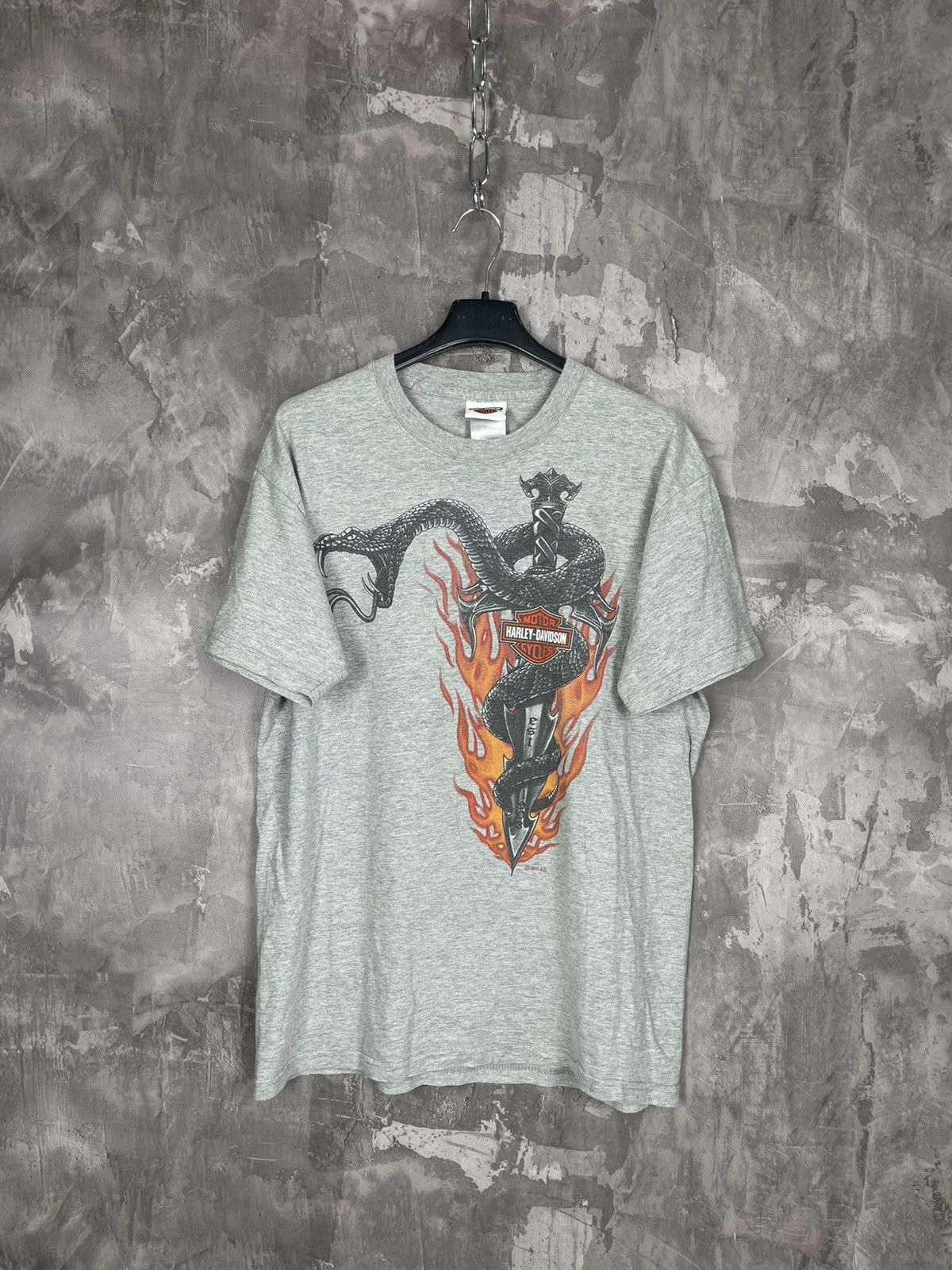 Harley Davidson × Vintage Vintage 2000s Y2K Harley Davidson Snake Graphic T Shirt Size US M / EU 48-50 / 2 - 1 Thumbnail