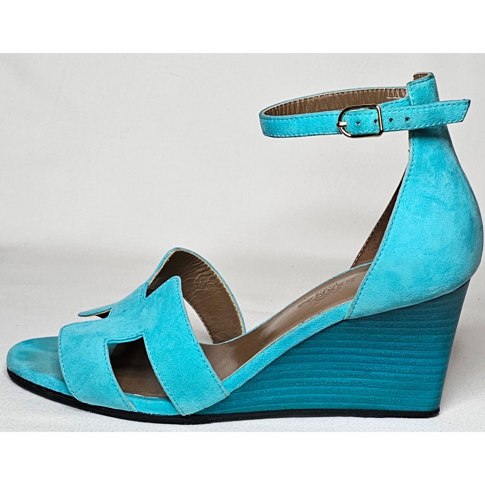 Hermes Hermès Legend Turquoise Suede Sandals Size US 6 / IT 36 - 1 Thumbnail