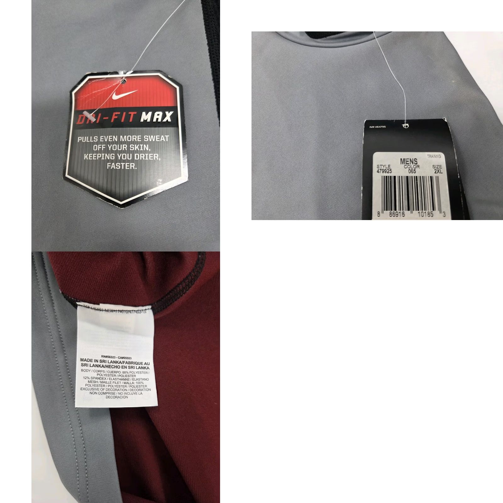Nike Nike Pro Combat Dri Fit Hyperwarm Max Fitted Long Sleeve Shirt 2XL Grey/Black Nike Mens Athletic Mock Neck Pullover 48 in Chest Size US XXL / EU 58 / 5 - 9 Thumbnail