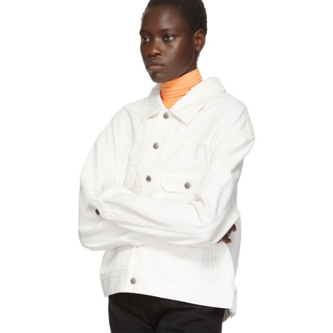 Ambush Design Ambush White Denim Logo-Stamped Type 2 Jacket "UNTITLED" Size M / US 6-8 / IT 42-44 - 2 Thumbnail