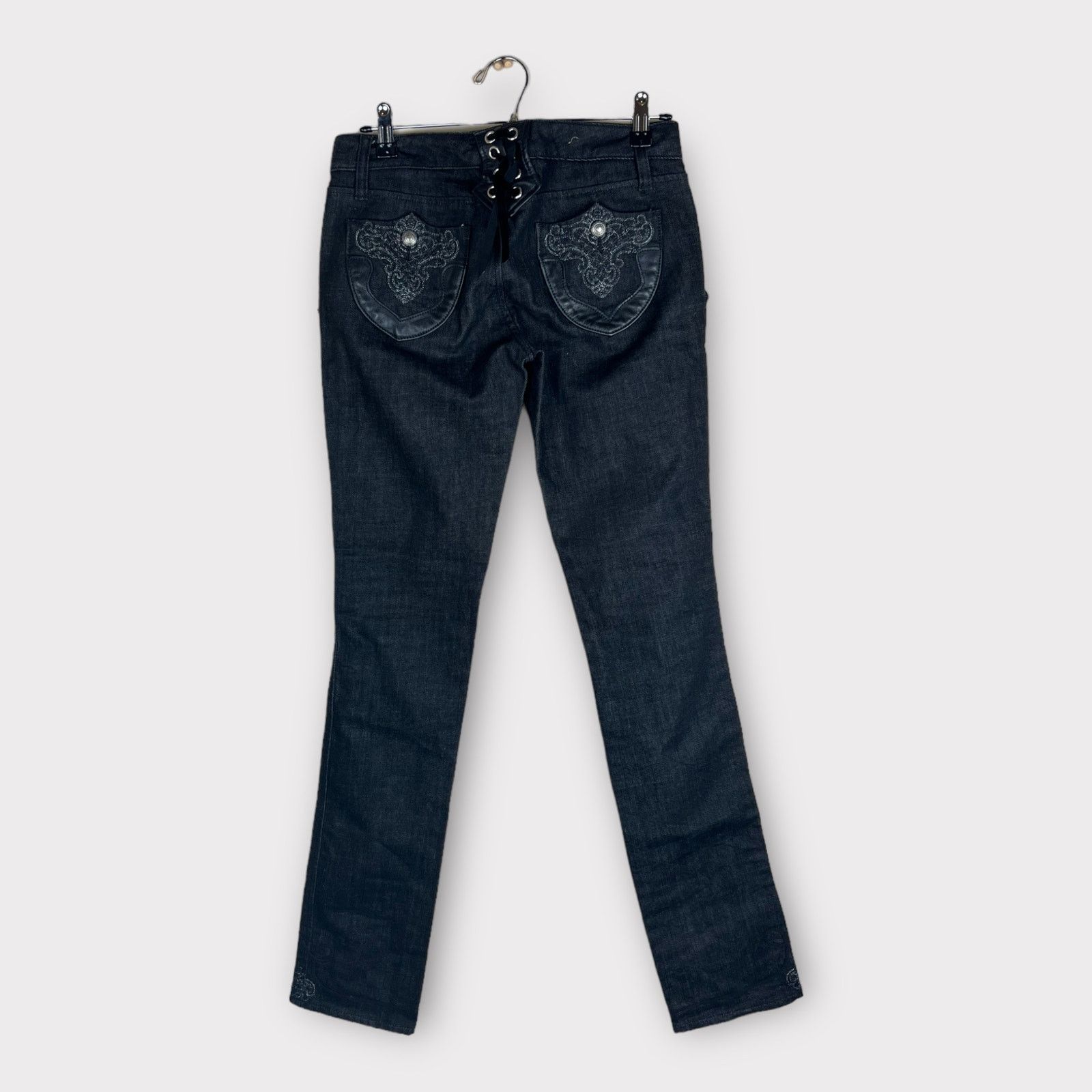 Express Express | Vintage Y2K Embellished Ultra Low Rise Jeans | 2 Size 26" / US 2 / IT 38 - 5 Thumbnail