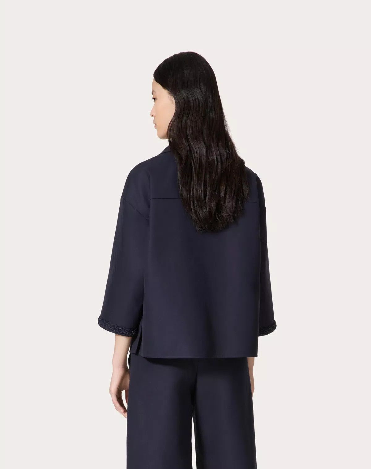 Valentino o1s1wg110426 Light Double Splittable Gabardine Top Size XS / US 0-2 / IT 36-38 - 4 Thumbnail