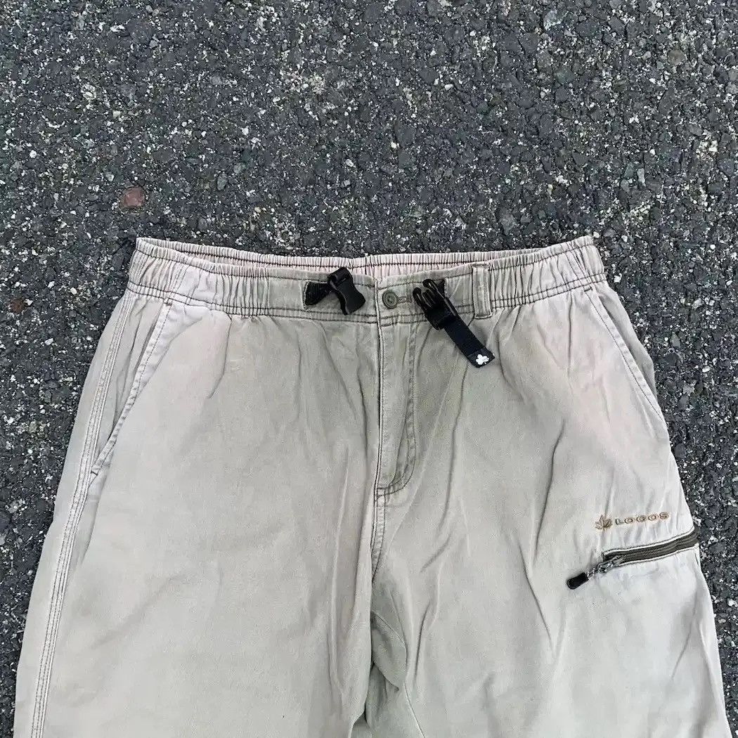 StraightFaded LOGOS Brand Double Knee Baggy Faded Hiking HeavyCotton Pants Size US 31 - 2 Thumbnail