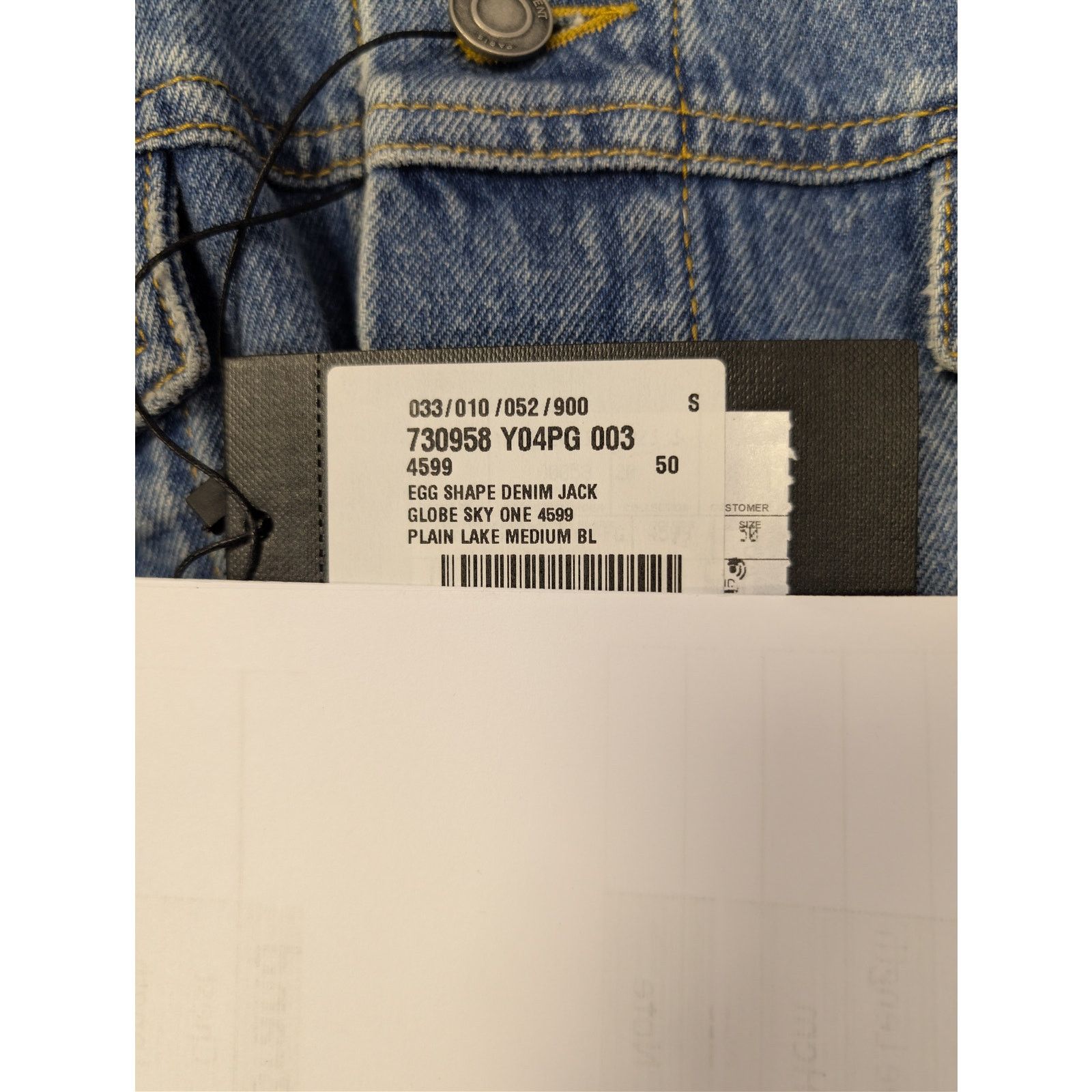 Saint Laurent Paris o1rshd1 Egg Shape Denim Jacket in Plain Lake Medium Blue Size US S / EU 44-46 / 1 - 23 Thumbnail