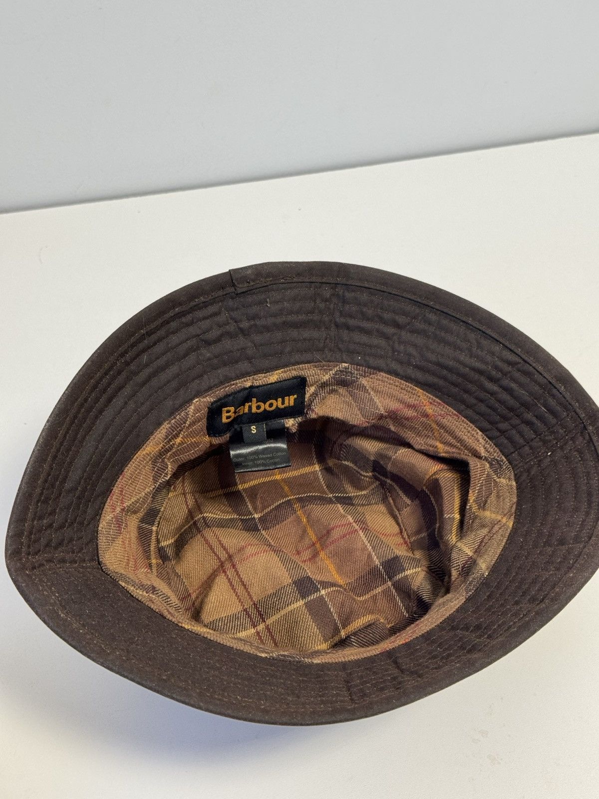 Barbour BARBOUR Waxed Cotton Bucket Hat Waterproof Cotton Lining Size ONE SIZE - 7 Thumbnail