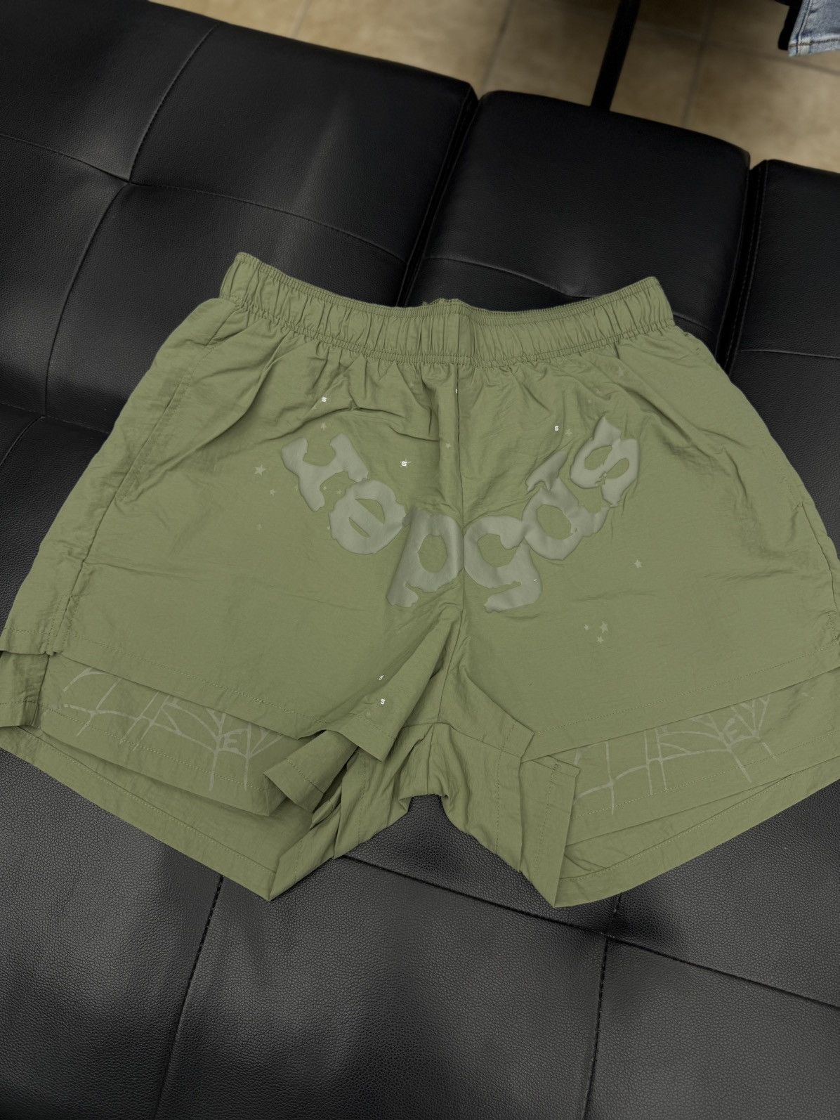 Sp5der Sp5der Double Layer WEB Shorts Size M (NEW) Green Size US 29 - 1 Thumbnail
