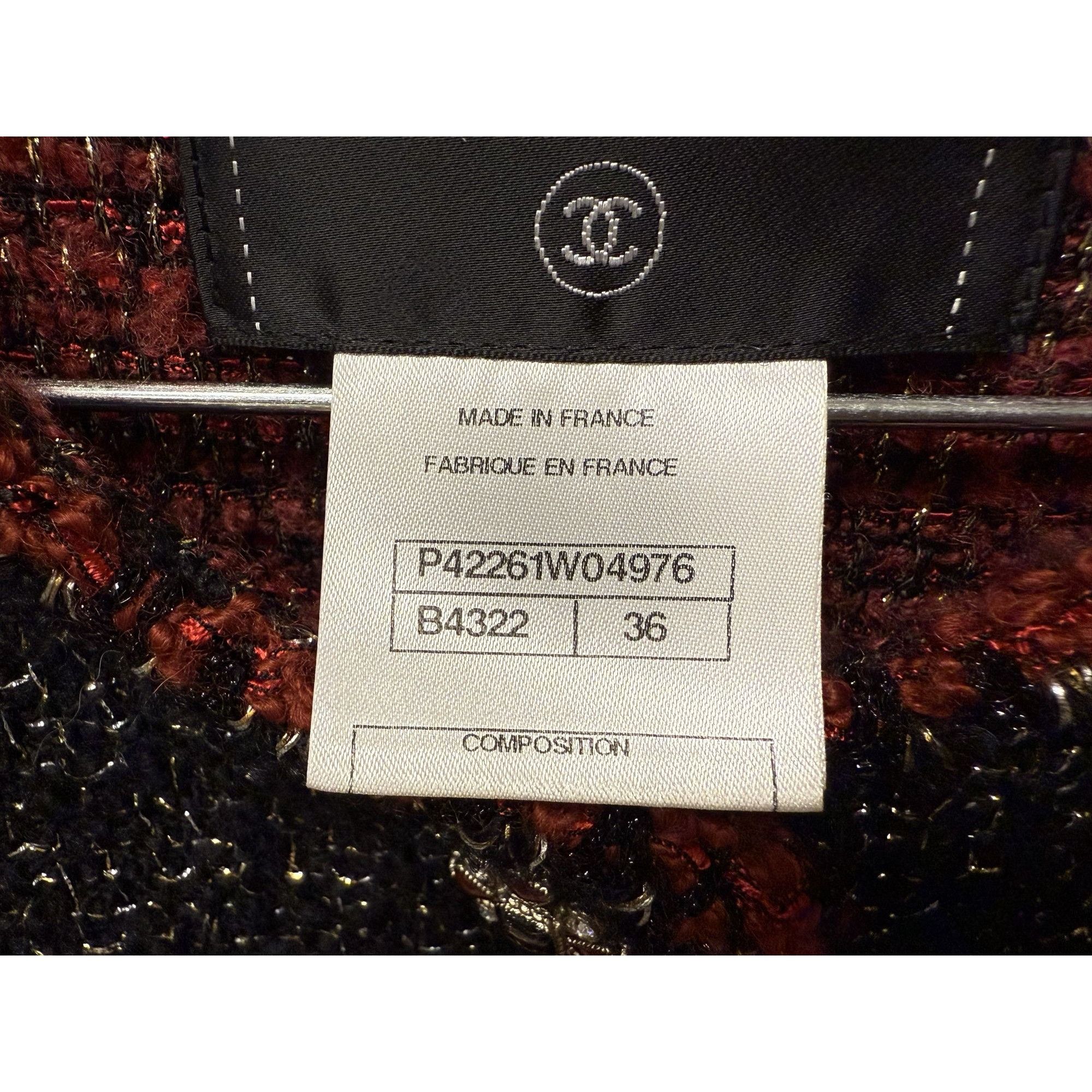 Chanel Chanel Womens Tweed Cape Jacket Black/Red Trim Wool Blend Si Size XS / US 0-2 / IT 36-38 - 4 Thumbnail