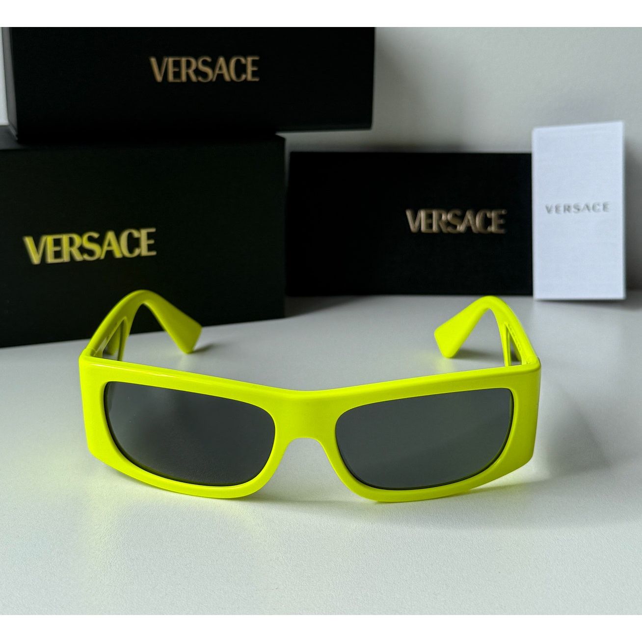 Versace NEW Versace VE4482 Yellow Neon Shielded Sunglasses Size ONE SIZE - 4 Thumbnail