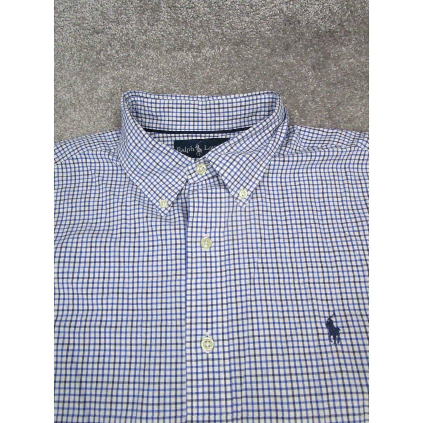 Ralph Lauren Ralph Lauren Shirt Mens XL Blue Cotton Button-Up Oxford Check Size US XL / EU 56 / 4 - 2 Thumbnail