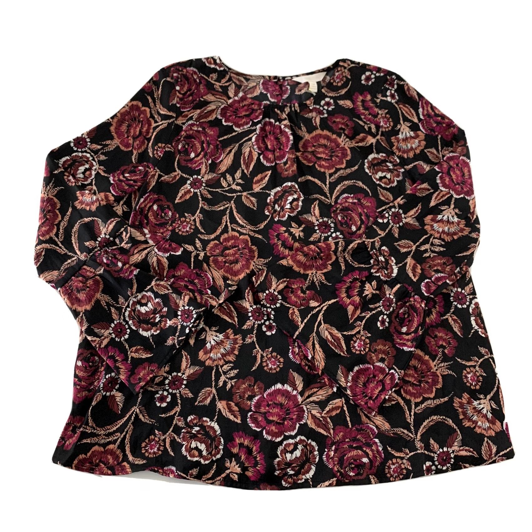 Bell A Glow Blouse Shirt Floral Black Pink Bell Sleeve Maternity L Womens Size L / US 10 / IT 46 - 2 Thumbnail