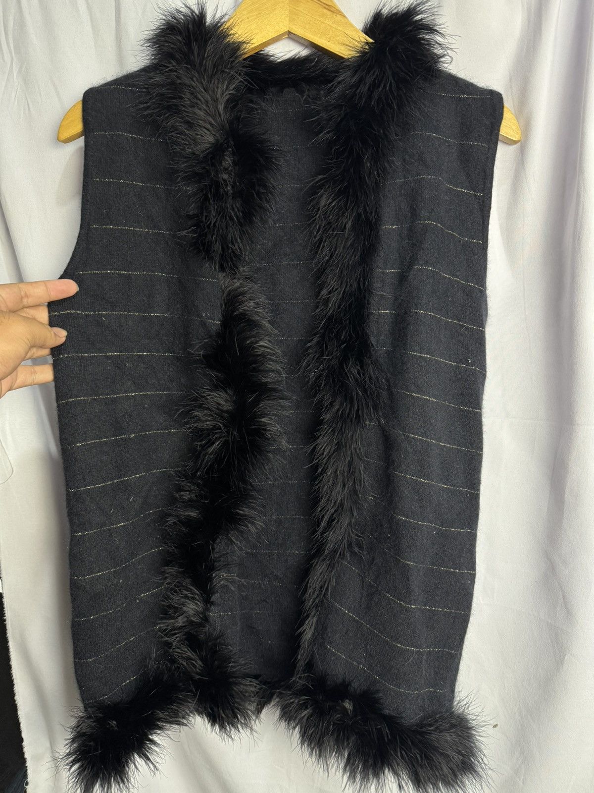 Issey Miyake × Japanese Brand × Le Grande Bleu (L.G.B.) LGB Fur Knit Vest Styled Size US M / EU 48-50 / 2 - 2 Thumbnail
