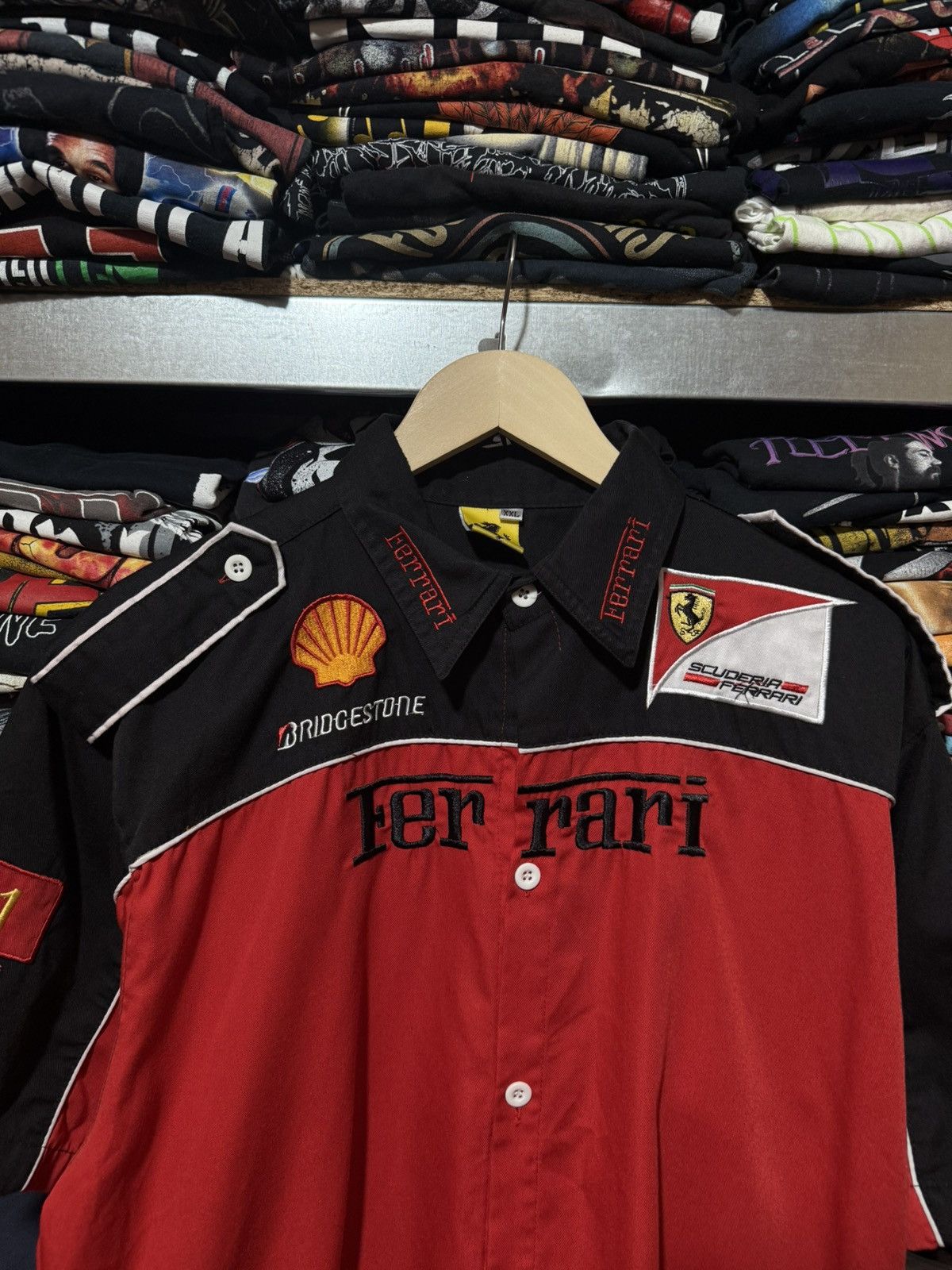 Vintage Vintage Ferrari Scuderia F1 Racing Retro Button Shirt Size US XXL / EU 58 / 5 - 3 Thumbnail