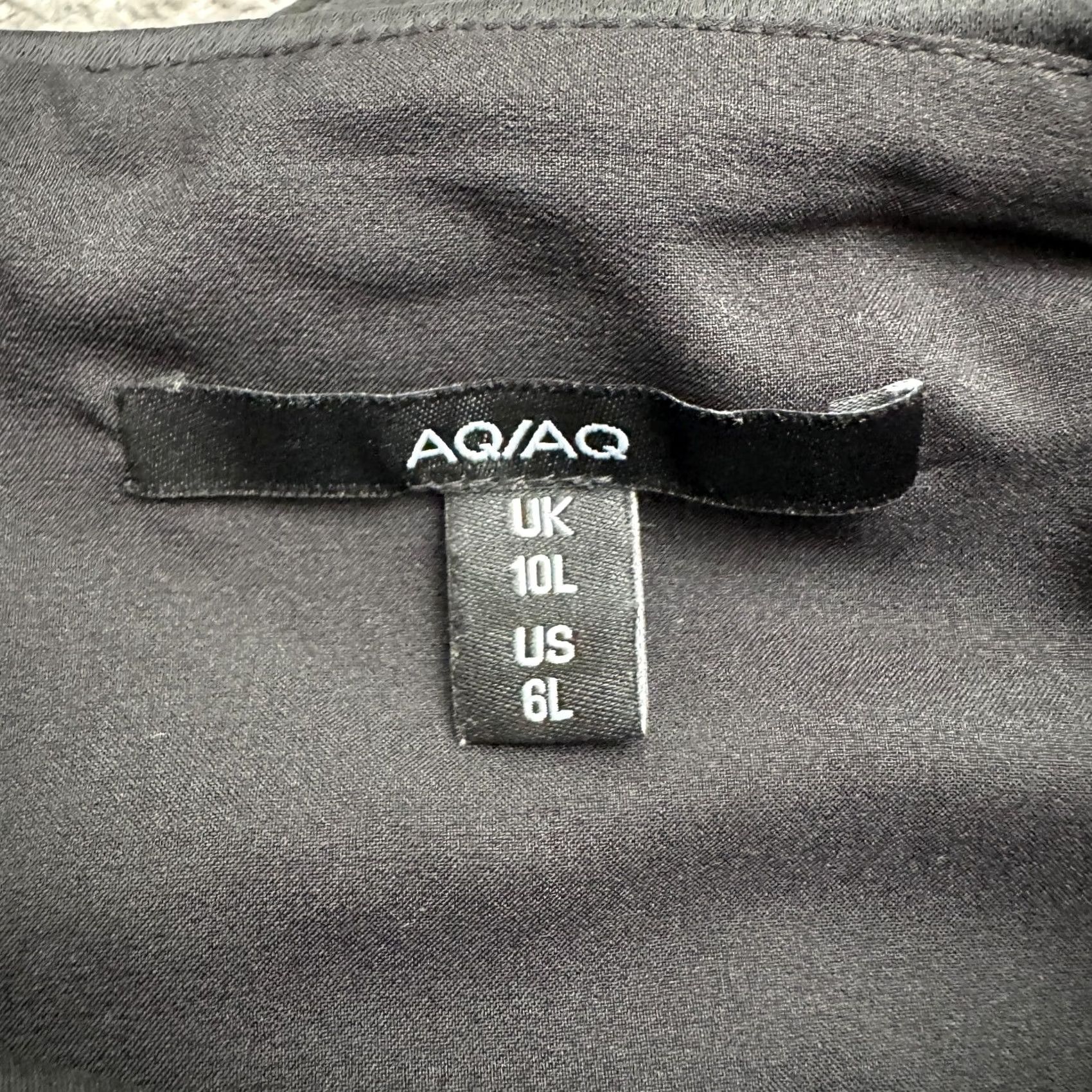 Vintage AQ AQ Black Jumpsuit Womens 6 Long Wide Leg Asymmetrical Sleeve Draped Size 28" / US 6 / IT 42 - 3 Thumbnail