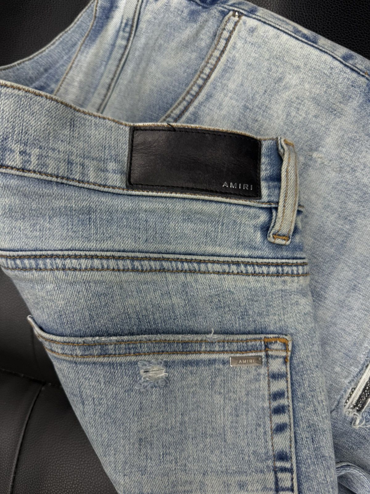Amiri Amiri MX1 Jeans Blue Glitter Iridescent Patch Size 34 Size US 34 / EU 50 - 8 Thumbnail