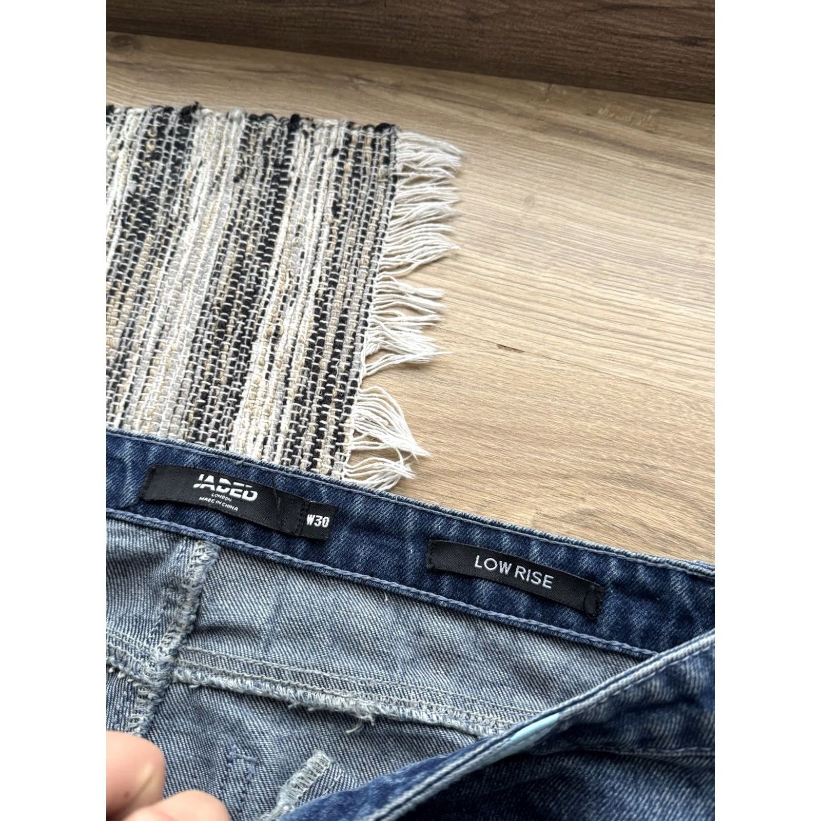 Jaded London VINTAGE Jaded London Angel Printed Flared Bootcut Low Rise Jeans Pants Size 30 S Denim Blue Men's Jeans 90s Streetwear Size US 30 / EU 46 - 6 Thumbnail
