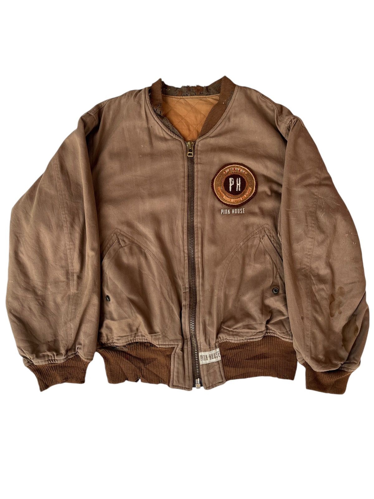 Pink House × Vintage VTG Pink House Bomber Jacket Style Size US L / EU 52-54 / 3 - 2 Thumbnail