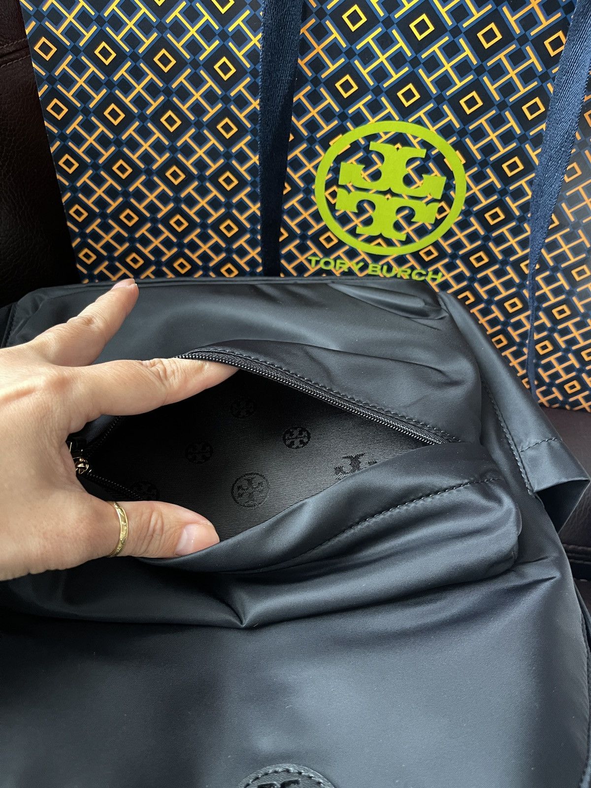 Tory Burch Latest New Tory Burch Ella Black Nylon Backpack 88368 $328 Size ONE SIZE - 5 Thumbnail