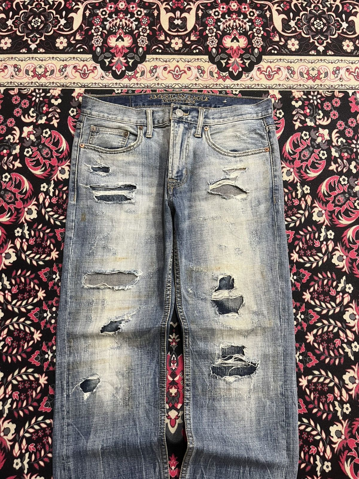 American Eagle Outfitters ⚡️Distressed⚡️American Eagle Outfitters Slim Straight Jeans Size US 30 / EU 46 - 3 Thumbnail