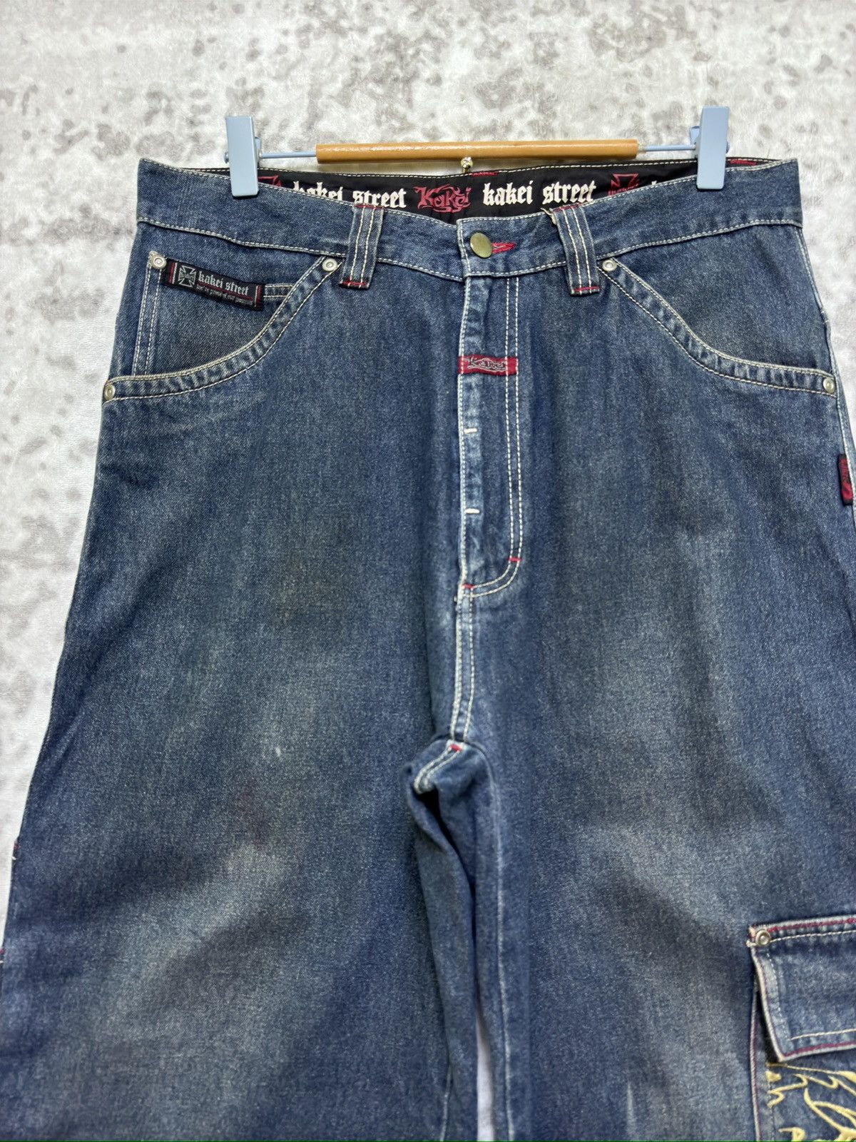 Japanese Brand Y2k Kakei Street Baggy Carpenter Denim Dragon Embroidery Size US 32 / EU 48 - 4 Thumbnail