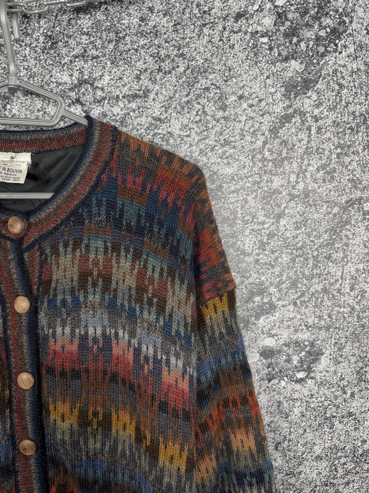 Vintage The Alpaca Collection Cardigan Multicolor Sweater M
