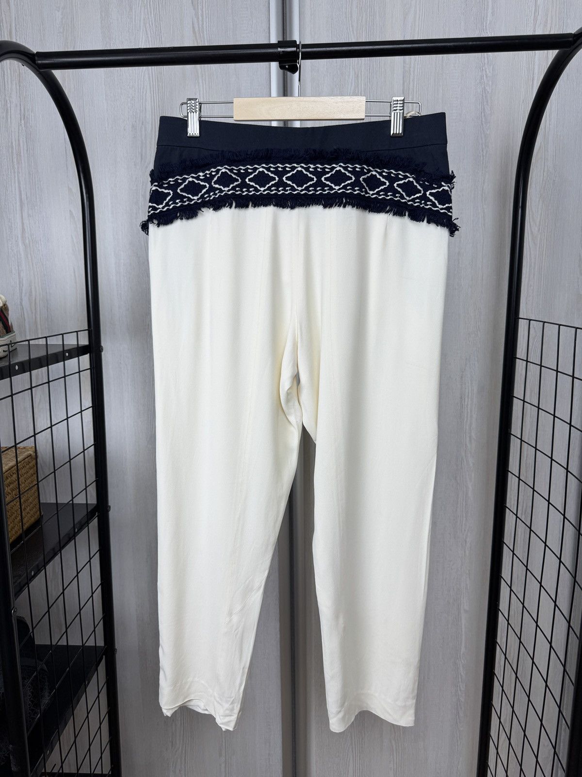 Chloe Chloe white ivory cotton embroidery acetate viscose pants Size 28" / US 6 / IT 42 - 1 Thumbnail