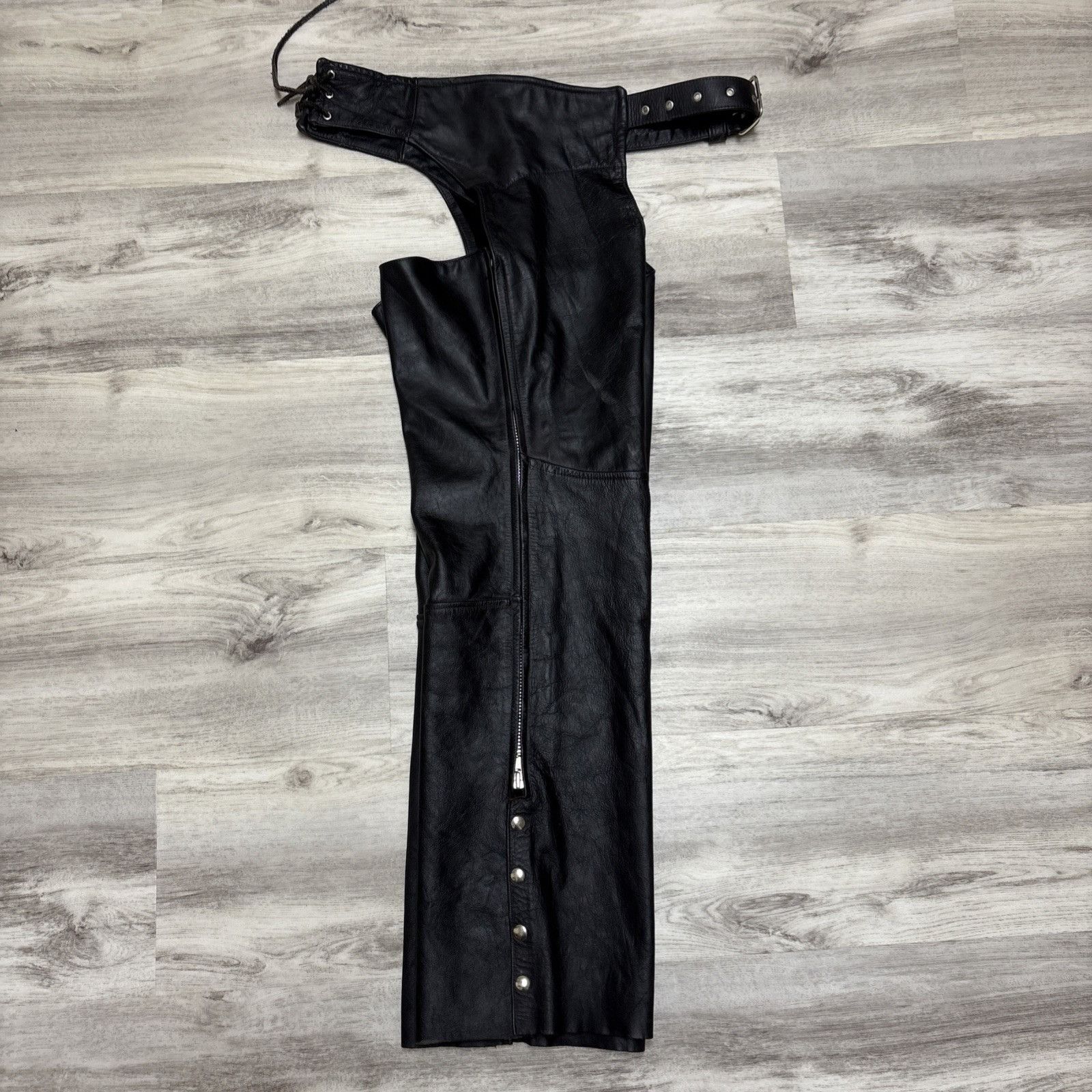 Other Vintage Leather Chaps Mens Large Black Bootcut Full Grain Mo Size US 36 / EU 52 - 7 Thumbnail