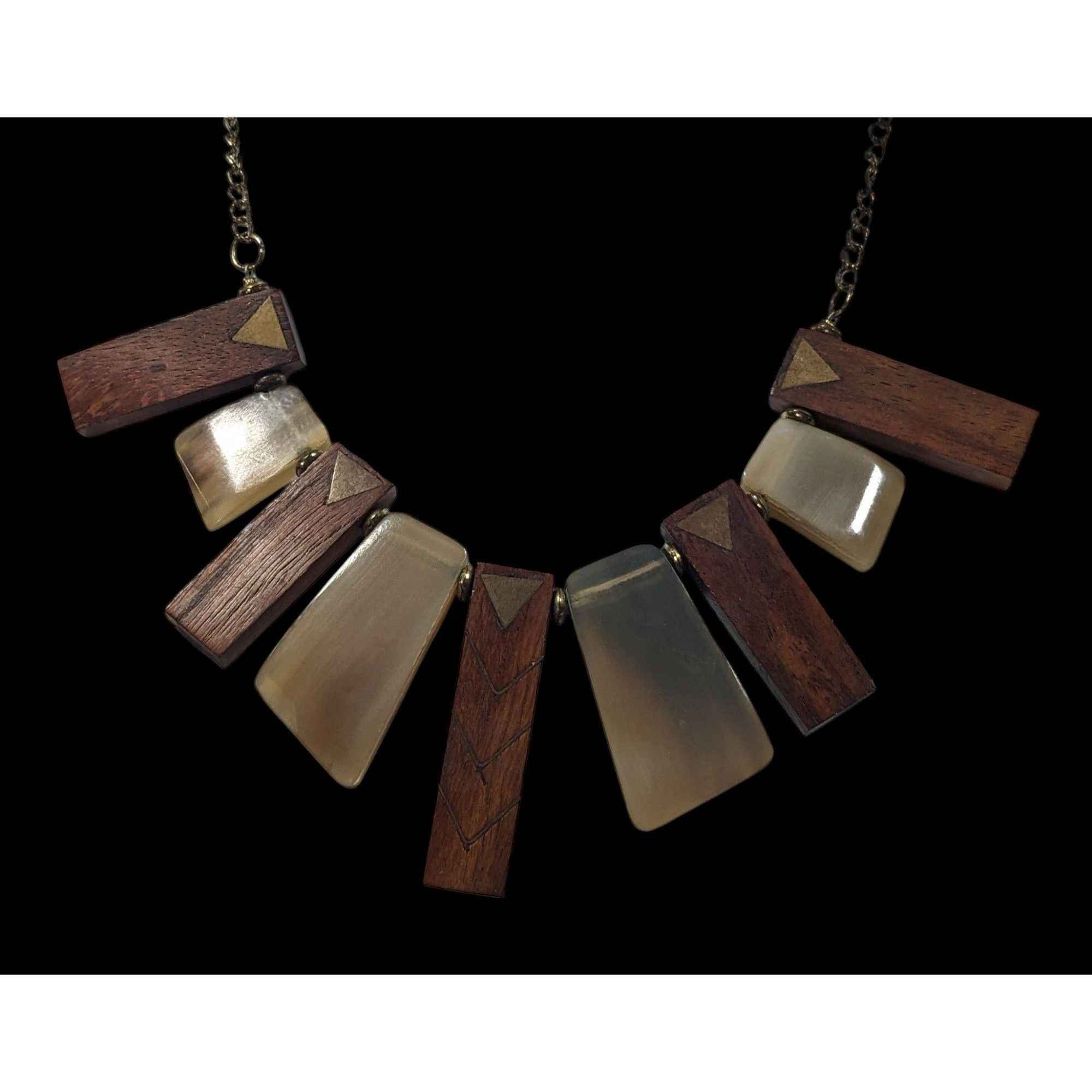 Other Vintage Ali Khan New York Wood And Lucite Bib Necklace Size ONE SIZE - 7 Thumbnail